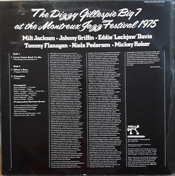 The Dizzy Gillespie Big 7 At The Montreux Jazz Festival 1975