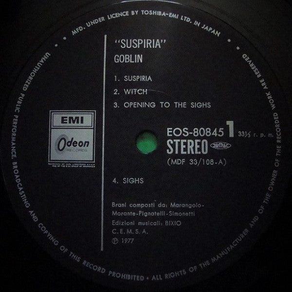 Suspiria (Musiche Dalla Colonna Sonora Originale Del Film) = サスペリア