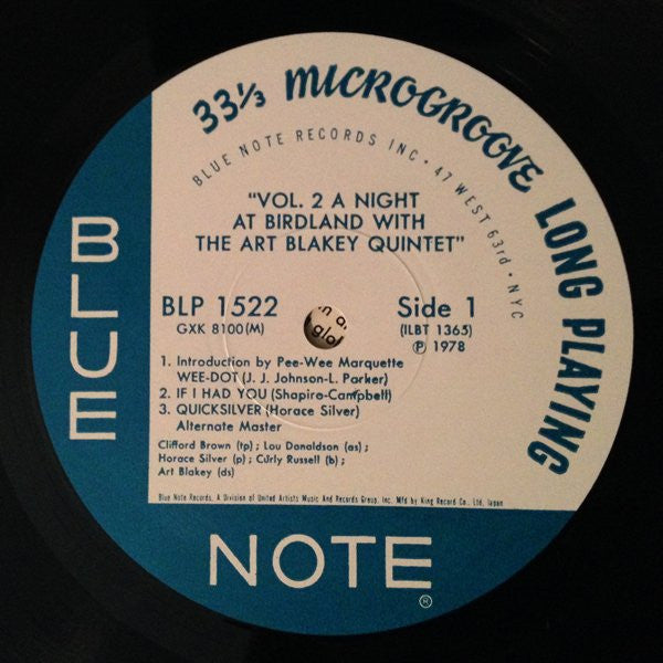 A Night At Birdland, Volume 2