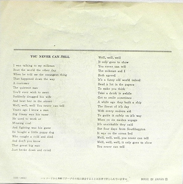 Goodbye Sam, Hello Samantha / You Never Can Tell