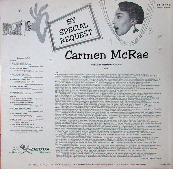 Release: By Special Request-Vinyl-US-1960-DL 8173-9160095