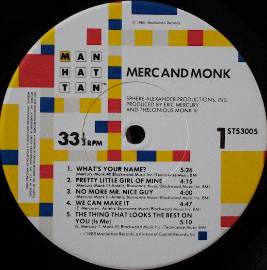 Release: Merc And Monk-Vinyl-US-1985-ST53005-1791737