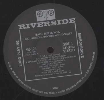 Release: Bags Meets Wes!-Vinyl-Japan-1984-VIJ-124-7079865