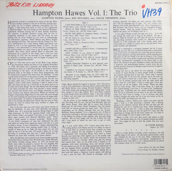 Hampton Hawes Trio, Vol. 1