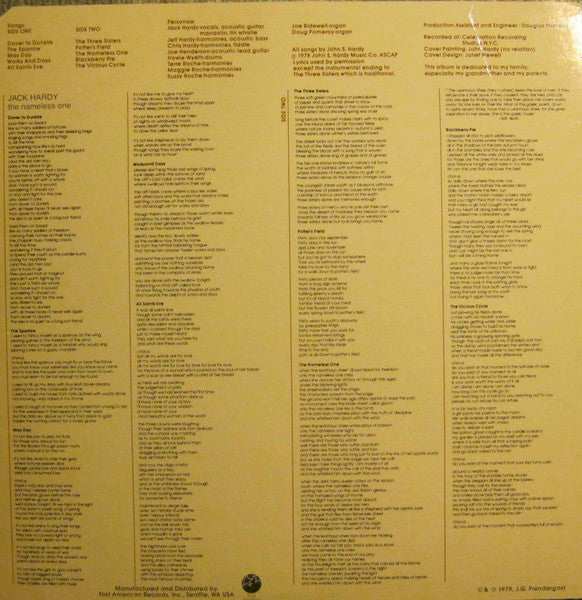 Master Release: The Nameless One by Jack Hardy