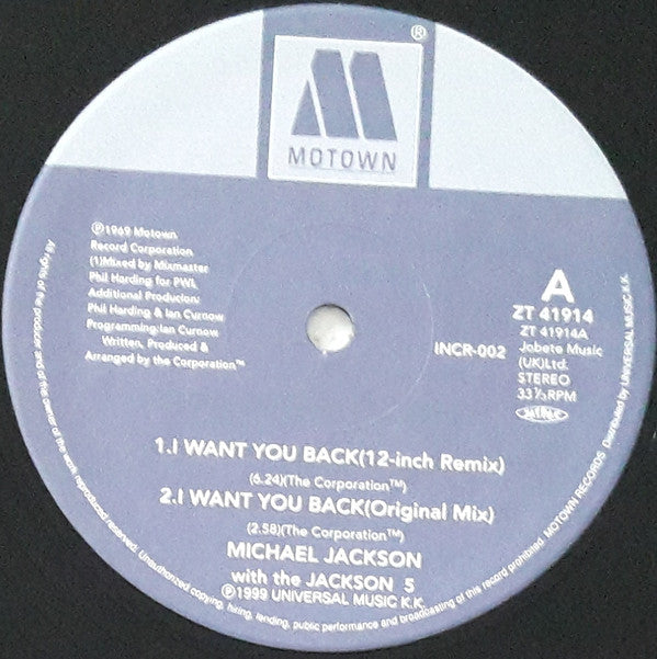 Release: I Want You Back '88 Remix-Vinyl-Japan-1999-ZT 41914, INCR-002-4174350