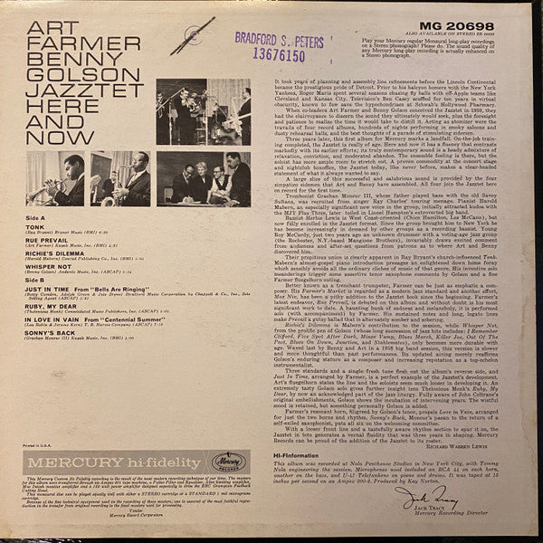 Release: Here And Now-Vinyl-US-1962-MG 20698-5531235