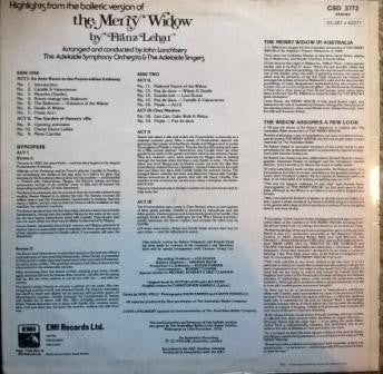 Release: Highlights From The Merry Widow Ballet-Vinyl-UK-1976-CSD 3772-7768062