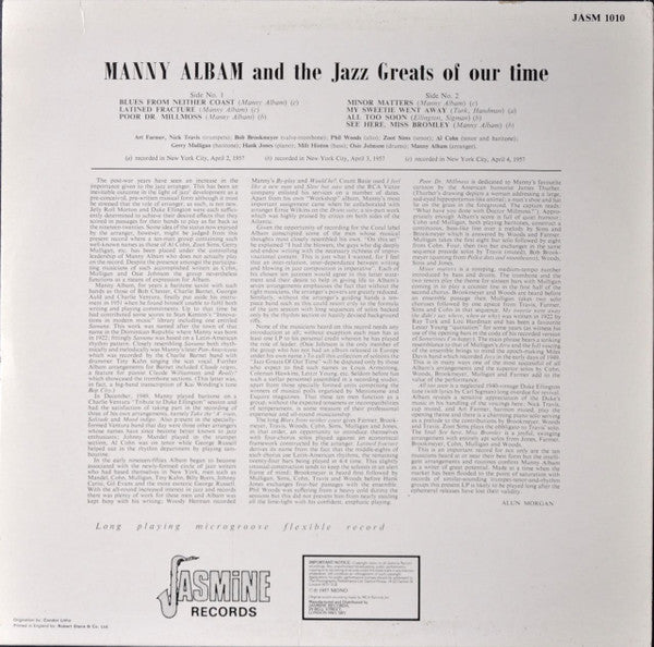 Release: Manny Albam And The Jazz Greats Of Our Time Vol.1-Vinyl-UK-None-JASM 1010-6383103