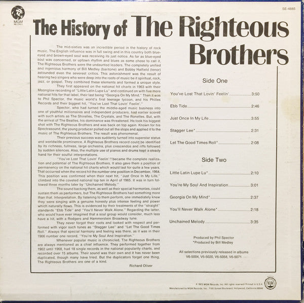 The History Of The Righteous Brothers