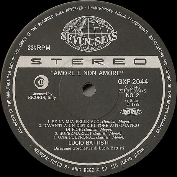 Release: Amore E Non Amore-Vinyl-Japan-1979-GXF-2044-3263715