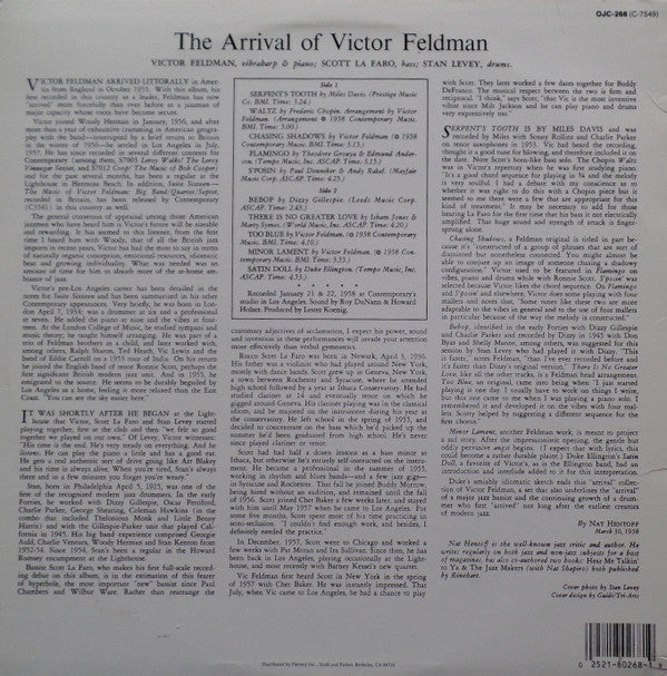 Release: The Arrival of Victor Feldman-Vinyl-US-1986-OJC-268, S-7549-4402237