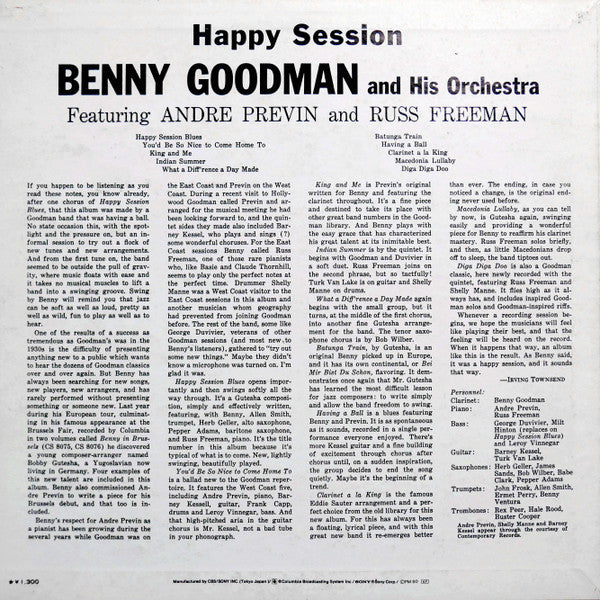 Master Release: Happy Session by Benny Goodman And His Orchestra