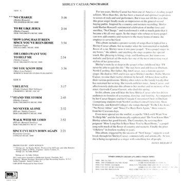 Master Release: No Charge by Shirley Caesar
