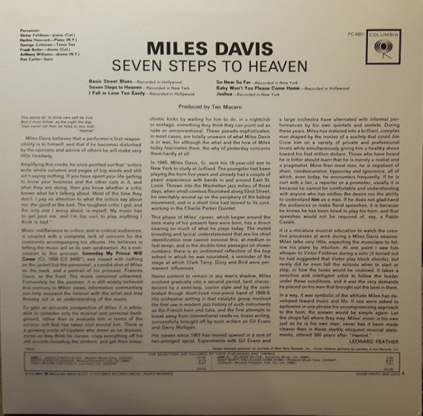 Release: Seven Steps To Heaven-Vinyl-US-None-PC 8851-8163103