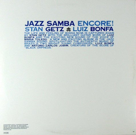 Release: Jazz Samba Encore!-Vinyl-US-1990-823 613-1-5557599