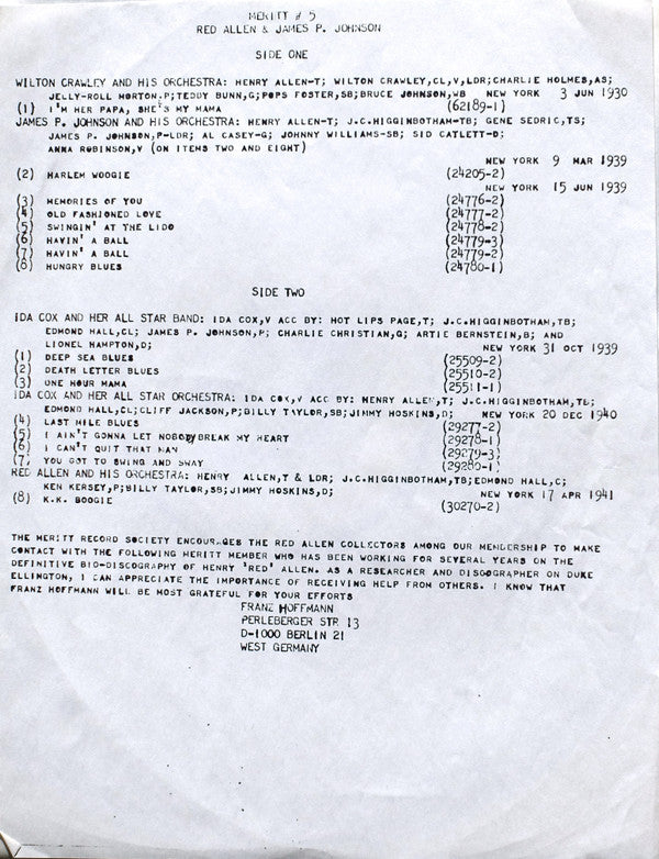 Red Allen & James P. Johnson