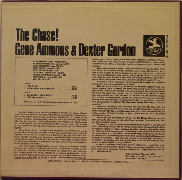 Master Release: The Chase! by Gene Ammons