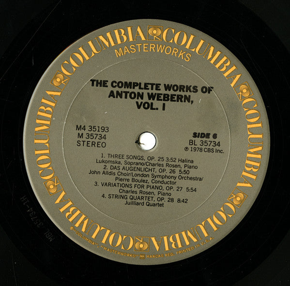 The Complete Works Of Anton Webern, Volume 1 (Op. 1-31)