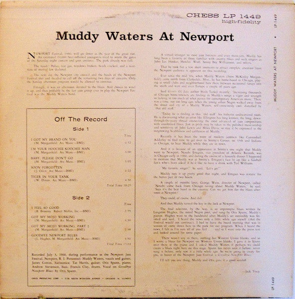Release: Muddy Waters At Newport 1960-Vinyl-US-None-LP-1449, LP 1449, CH 1449-2542610