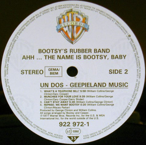 Ahh... The Name Is Bootsy, Baby!