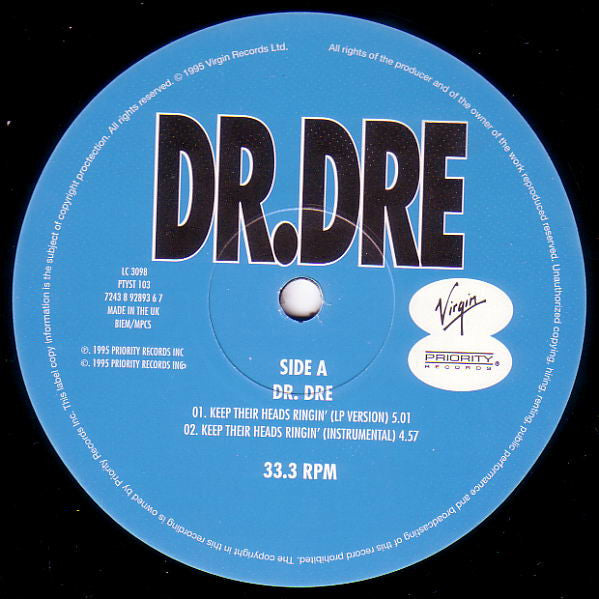 Release: Keep Their Heads Ringin' / Take A Hit-Vinyl-UK-1995-PTYST 103, 7243 8 92893 6 7-1100108