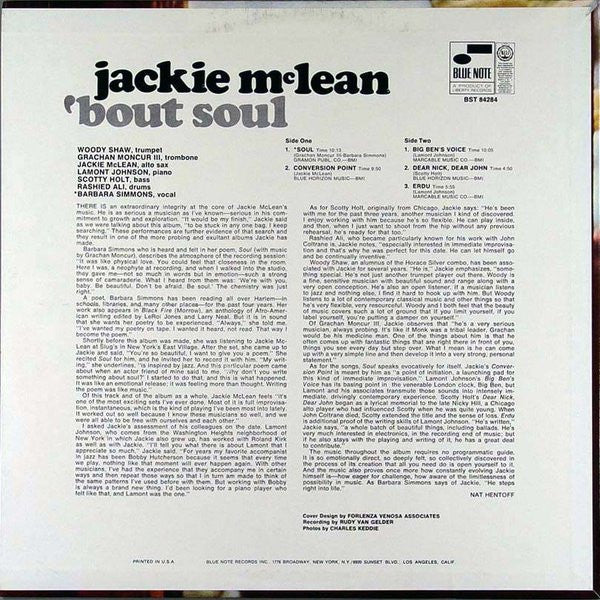 Release: 'Bout Soul-Vinyl-US-1968-BST 84284-2146378