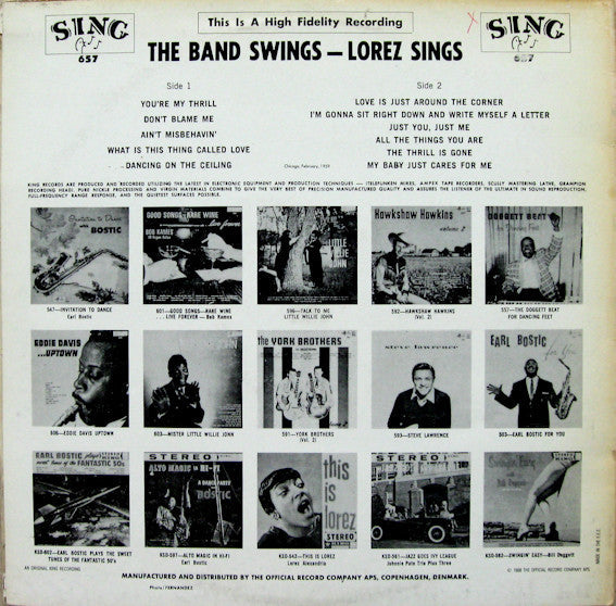 Master Release: The Band Swings - Lorez Sings by Lorez Alexandria