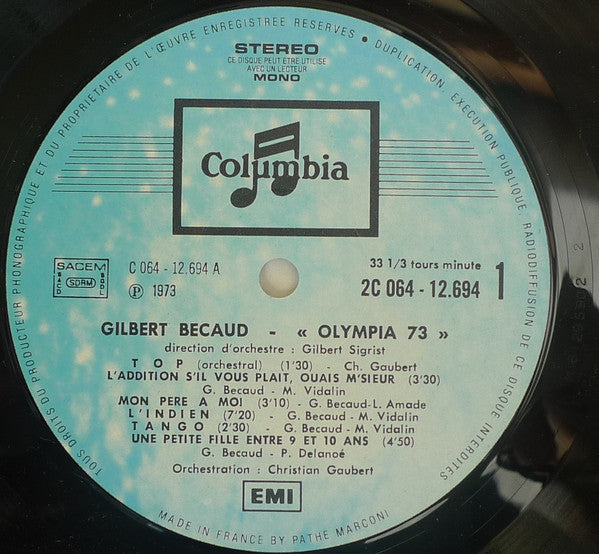 Olympia 73 - Enregistrement Public