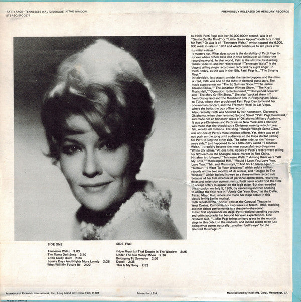 Master Release: Tennessee Waltz by Patti Page
