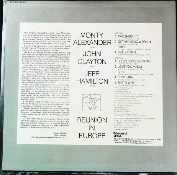 Release: Reunion In Europe-Vinyl-Japan-1984-LCJ-7011-26258210