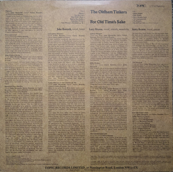 Release: For Old Time's Sake-Vinyl-UK-1975-12TS276, 12TS 276-24800882