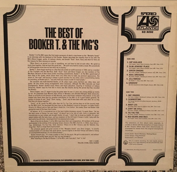 Release: The Best Of Booker T. & The MG's-Vinyl-US-None-SD 8202-13711557