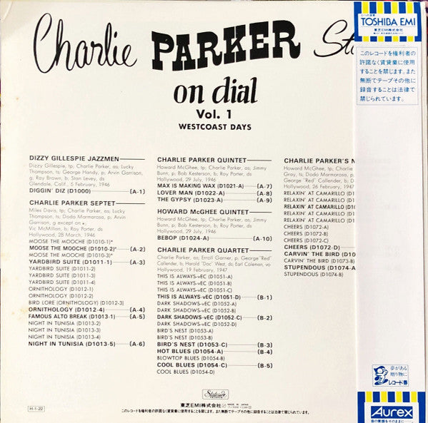 Charlie Parker Story On Dial Volume 1: Westcoast Days