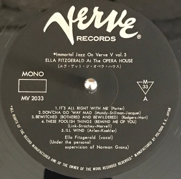 Ella Fitzgerald At The Opera House