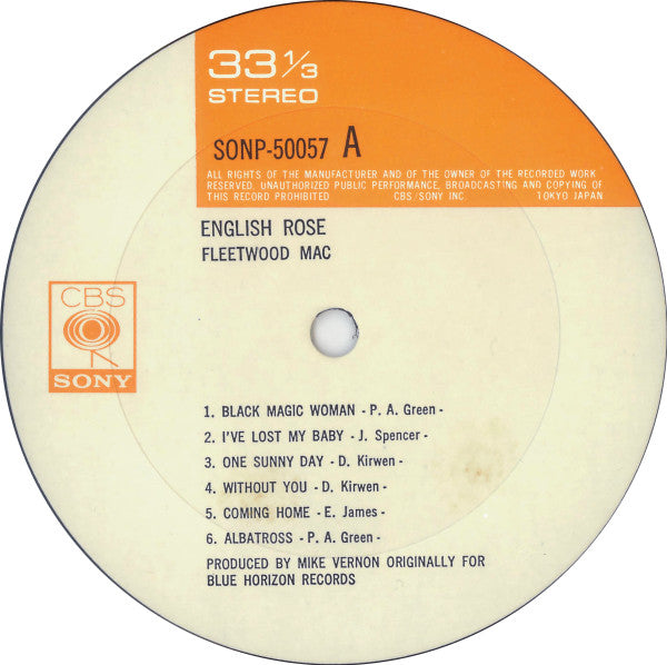 Release: English Rose-Vinyl-Japan-1970-SONP 50057-26282900