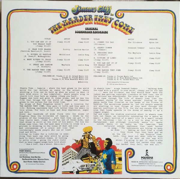 Release: The Harder They Come (Original Soundtrack Recording)-Vinyl-Japan-1984-20SI-106, 20SI-106-12798885