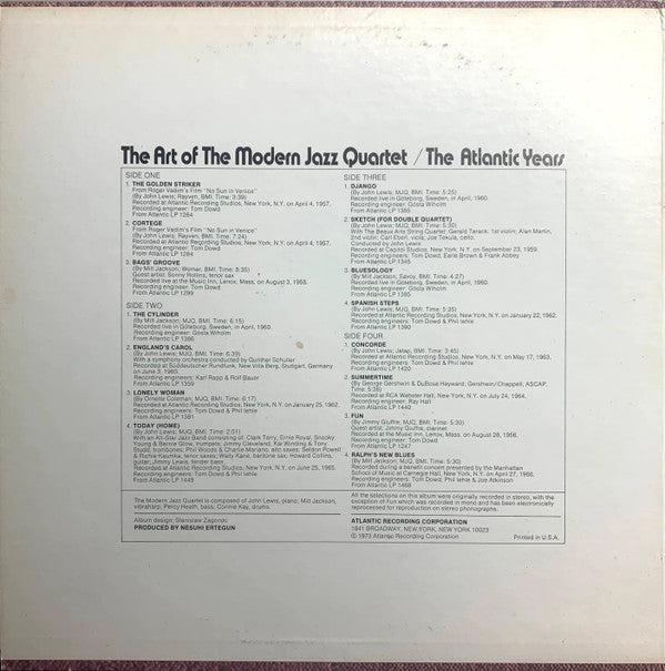 The Art Of The Modern Jazz Quartet - The Atlantic Years