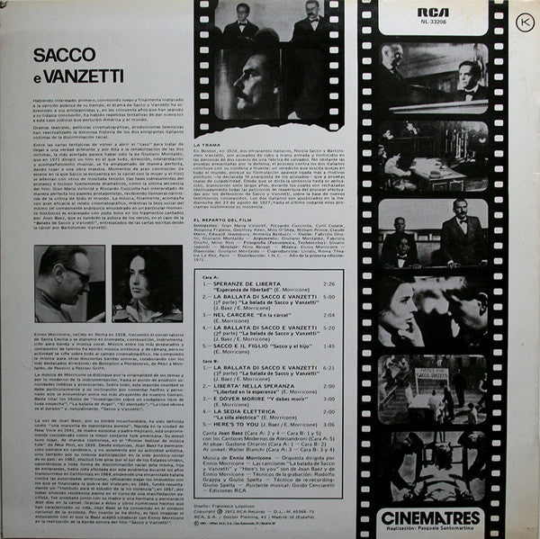 Release: Sacco E Vanzetti (Colonna Sonora Originale Del Film)-Vinyl-Spain-1981-NL-33206-23124128