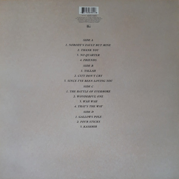 Release: No Quarter: Jimmy Page & Robert Plant Unledded-Vinyl-UK-1994-526 362-1, 526 363-1, 526 364-1-17822257