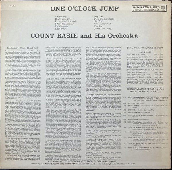 Release: One O'Clock Jump-Vinyl-US-None-JCL 997-22865939