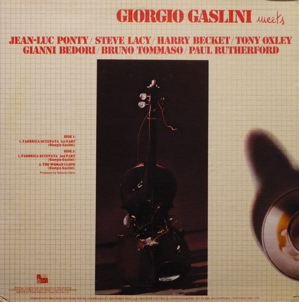 Giorgio Gaslini Meets Jean-Luc Ponty / Steve Lacy / Harry Becket / Tony Oxley / Gianni Bedori / Bruno Tommaso / Paul Rutherford