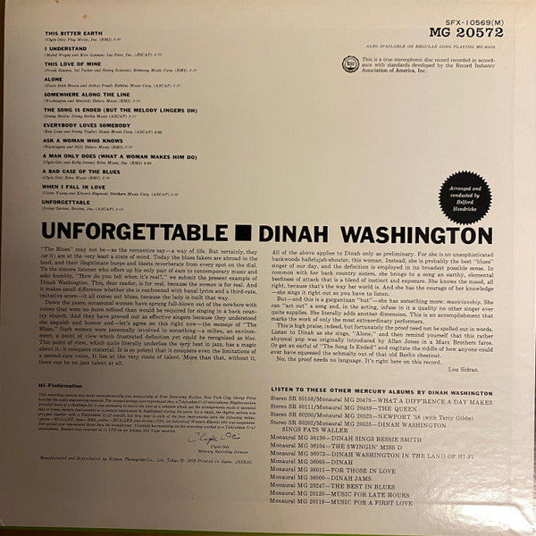 Master Release: Unforgettable by Dinah Washington