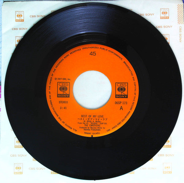 Best Of My Love / A Feeling Is = エモーションズ / ベスト・オブ・マイ・ラブ