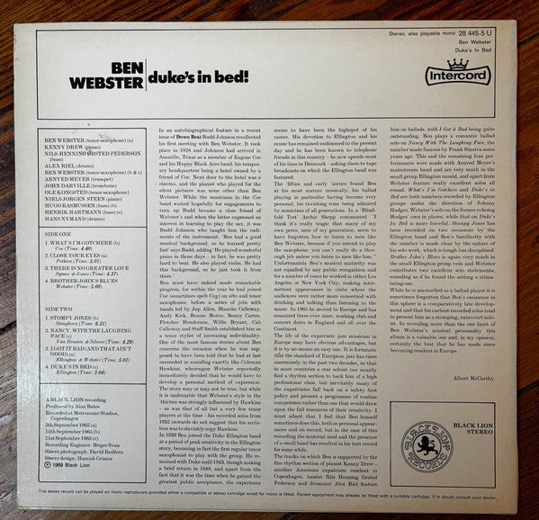 Master Release: Duke's In Bed! by Ben Webster