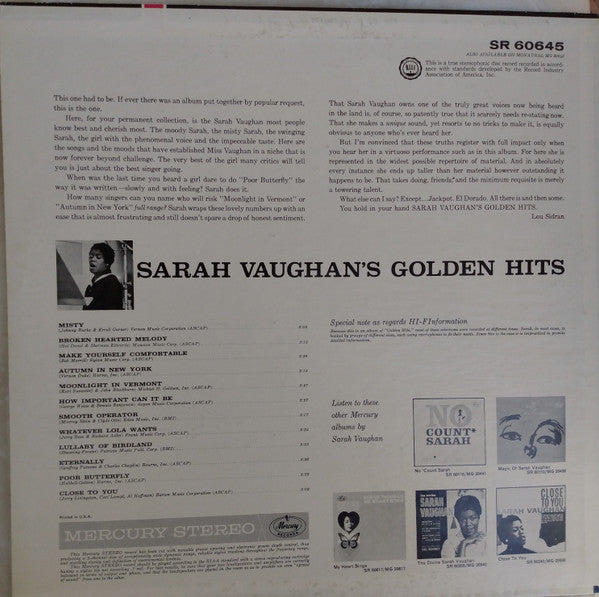 Sarah Vaughan's Golden Hits