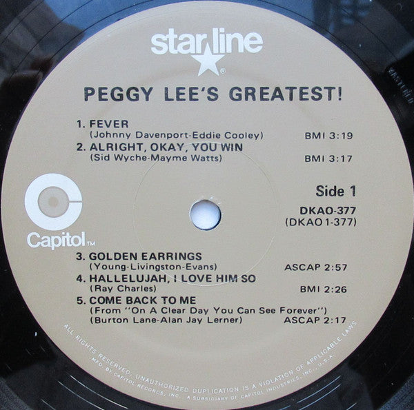 Peggy Lee's Greatest!