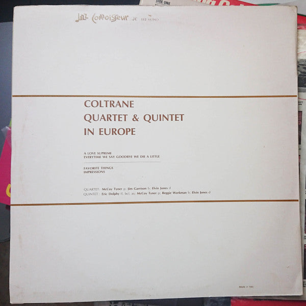 Master Release: Quartet & Quintet In Europe by John Coltrane