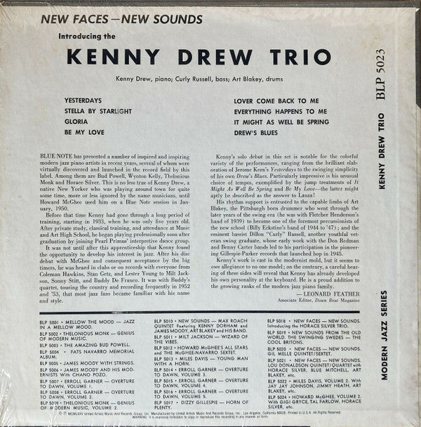 New Faces – New Sounds, Introducing The Kenny Drew Trio