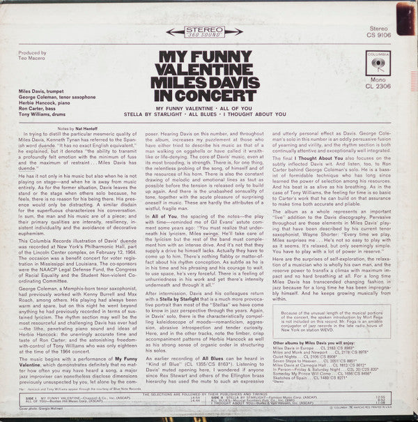 Release: My Funny Valentine - Miles Davis In Concert-Vinyl-US-None-KCS 9106, CS 9106-15809073